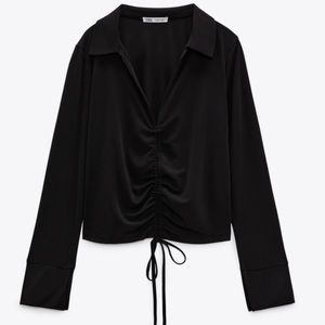 V-Neck Gathered Top | Zara